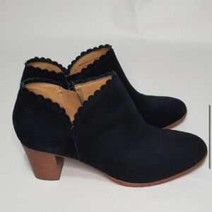 Jack Rogers Marianne Women's Black Boot, 7, Scalloped Edge, leather